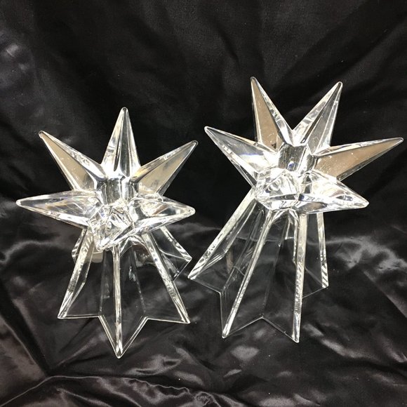 Starburst Glass Candlesticks Set of Two - Picture 8 of 16